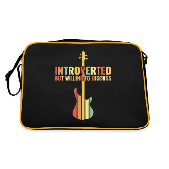 INTROVERTED BUT WILLING DISCUSS bass player - Retro Bag - black/gold - Back
