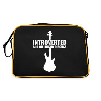 INTROVERTED BUT WILLING DISCUSS bass player - Retro Bag - black/gold - Back