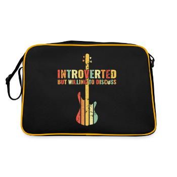 INTROVERTED BUT WILLING DISCUSS bass player - Retro Bag - black/gold - Back