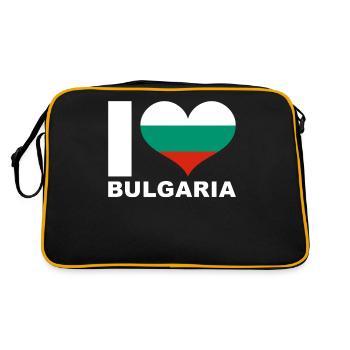 J’aime la Bulgarie drapeau du cœur Bulgarie - Sac Retro - noir/or - Dos