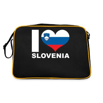 J’aime la Slovénie drapeau du cœur Slovénie - Sac Retro - noir/or - Dos