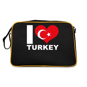 J’aime la Turquie drapeau du cœur Turquie - Sac Retro - noir/or - Dos