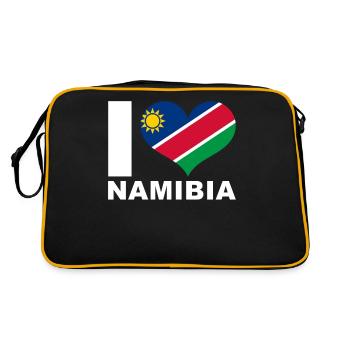 I love Namibia heart flag Namibia - Retro Bag - black/gold - Back
