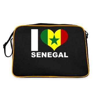 J’adore le drapeau du cœur du Sénégal Sénégal - Sac Retro - noir/or - Dos