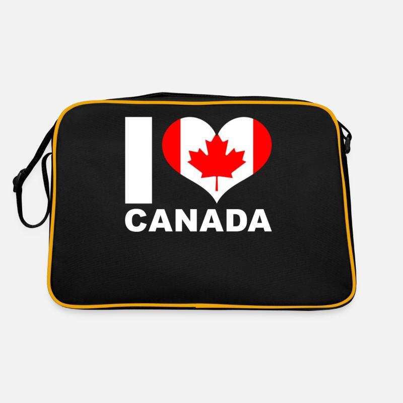 J’aime le drapeau du cœur du Canada Sac Retro