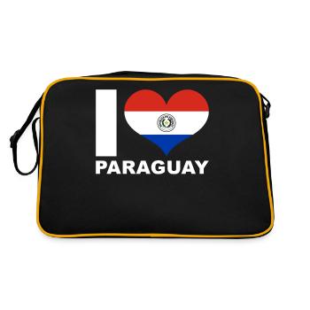 J’aime le drapeau du cœur du Paraguay Paraguay - Sac Retro - noir/or - Dos