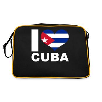 J’aime Cuba drapeau du cœur Cuba - Sac Retro - noir/or - Dos