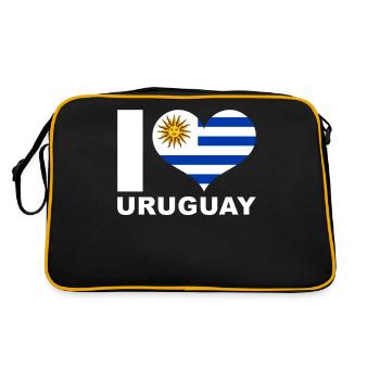 J’aime le drapeau du cœur de l’Uruguay Uruguay - Sac Retro - noir/or - Dos