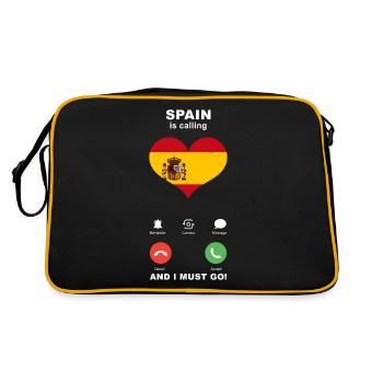 Spanien is calling Spanien Herz Souvenir - Retro Tasche - Schwarz/Gold - Hinten