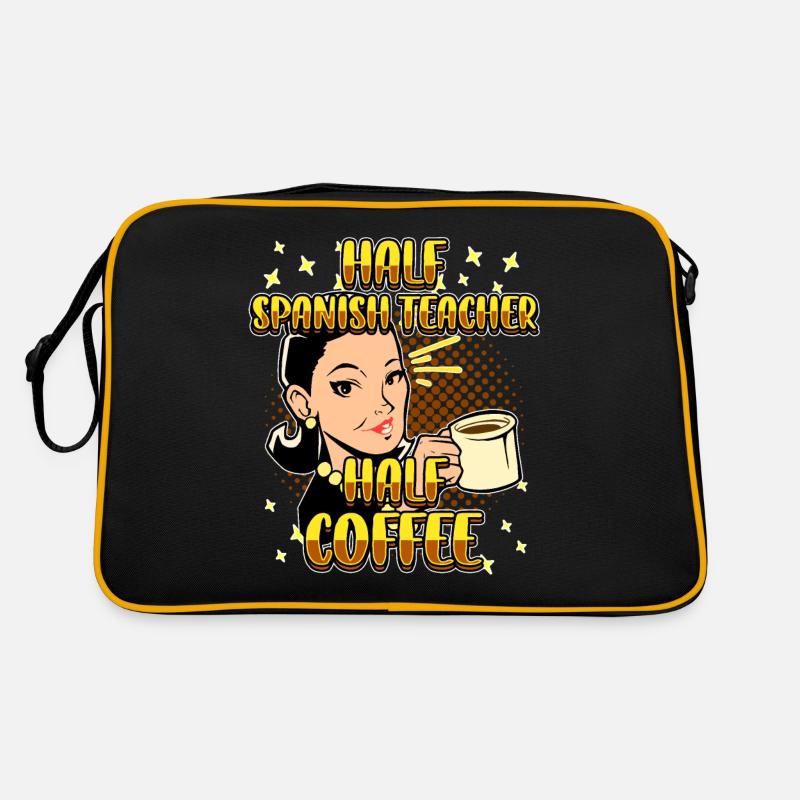 Half Spanish Half Coffee Teacher Retro Tasche