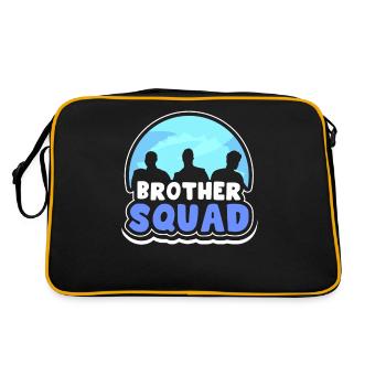 Bruder Team Freund Brüder Freundschaft - Retro Tasche - Schwarz/Gold - Hinten