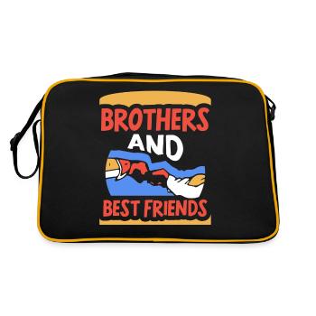 Brüder Und Beste Freunde Team Bruder Freund - Retro Tasche - Schwarz/Gold - Hinten