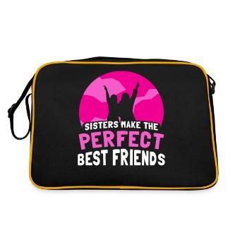 Sisters are the perfect best friends team - Retro Bag - black/gold - Back