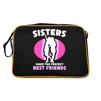Sisters are the perfect best friends team - Retro Bag - black/gold - Back