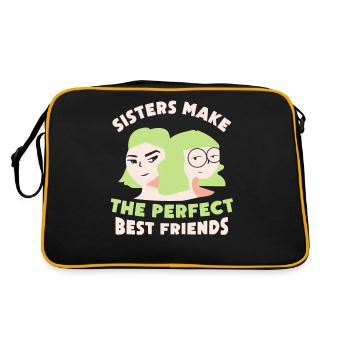 Sisters are the perfect best friends team - Retro Bag - black/gold - Back