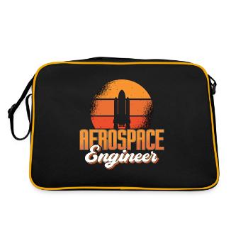 Rocket Space Aerospace Engineer Engineering - Retro Tasche - Schwarz/Gold - Hinten