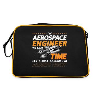 I'm Aerospace Engineer Engineering Rocket Space - Retro Tasche - Schwarz/Gold - Hinten