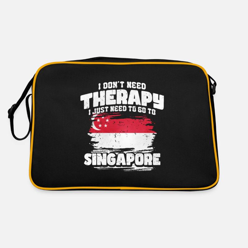 Singapur - Retro Tasche - Schwarz/Gold