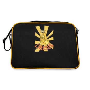 Jésus-Christ Fromage Église Christianisme Religion - Sac Retro - noir/or - Dos