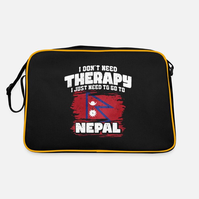 Nepal - Retro Tasche - Schwarz/Gold