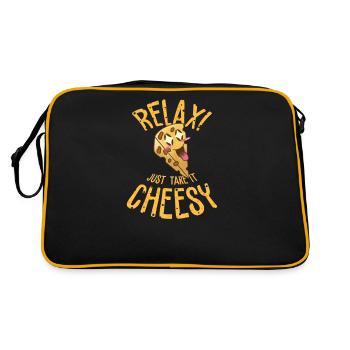 Brie Cheese Gouda Fondue Raclette Cheddar Suisse - Sac Retro - noir/or - Dos