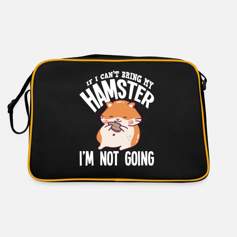 Lustiges Hamster Geschenk - Retro Tasche - Schwarz/Gold