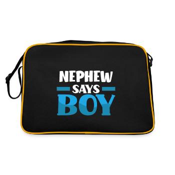 Team Boy Team Junge Neffe Gender Reveal Party - Retro Tasche - Schwarz/Gold - Hinten