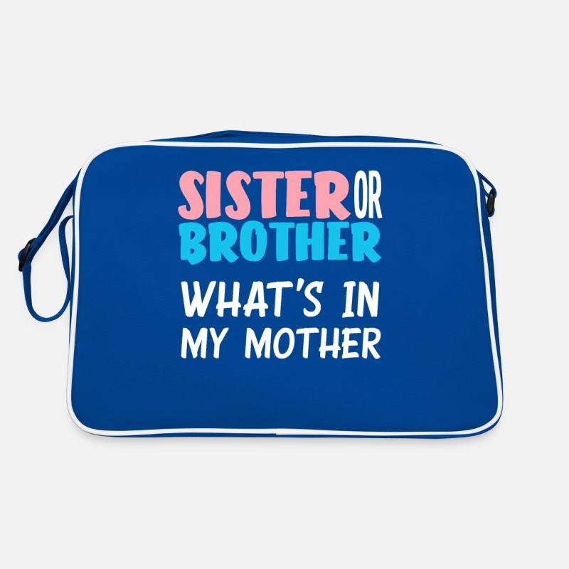Schwester Oder Bruder Gender Reveal Party Retro Tasche