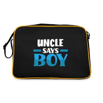 Team Boy Team Junge Onkel Gender Reveal Party - Retro Tasche - Schwarz/Gold - Hinten