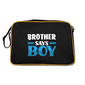 Team Boy Team Junge Bruder Gender Reveal Party - Retro Tasche - Schwarz/Gold - Hinten