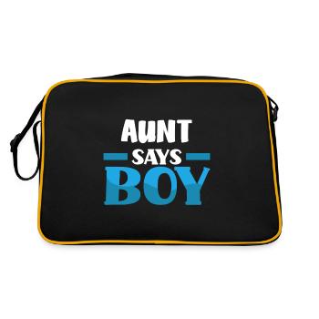 Team Boy Team Junge Tante Gender Reveal Party - Retro Tasche - Schwarz/Gold - Hinten