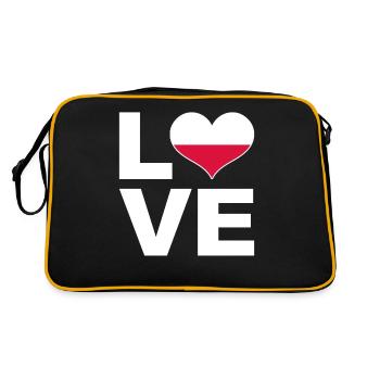 I love Poland heart flag Poland - Retro Bag - black/gold - Back
