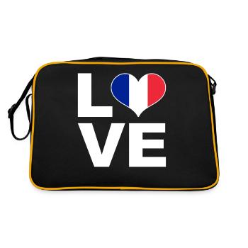 J’aime la France drapeau du cœur France - Sac Retro - noir/or - Dos