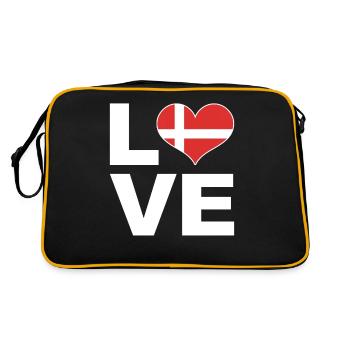 I love Denmark heart flag Denmark - Retro Bag - black/gold - Back