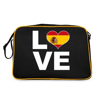 J’aime l’Espagne drapeau du cœur Espagne - Sac Retro - noir/or - Dos