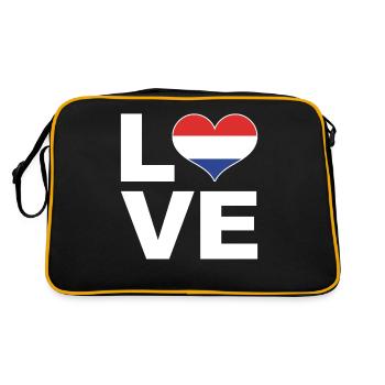 I love Netherlands heart flag Netherlands - Retro Bag - black/gold - Back