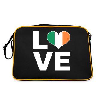 J’aime l’Irlande drapeau du cœur Irlande - Sac Retro - noir/or - Dos
