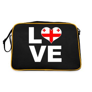 J’aime le drapeau du cœur de la Géorgie - Sac Retro - noir/or - Dos