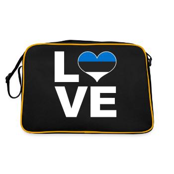 I love Estonia heart flag Estonia - Retro Bag - black/gold - Back
