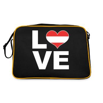 I love Austria Heart Flag Austria - Retro Bag - black/gold - Back
