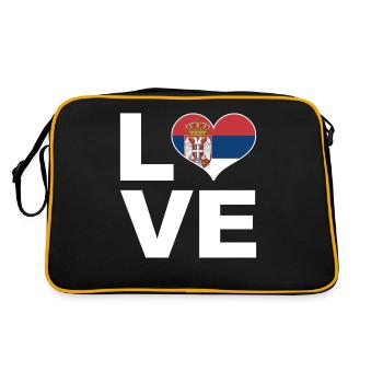 J’aime la Serbie drapeau du cœur Serbie - Sac Retro - noir/or - Dos