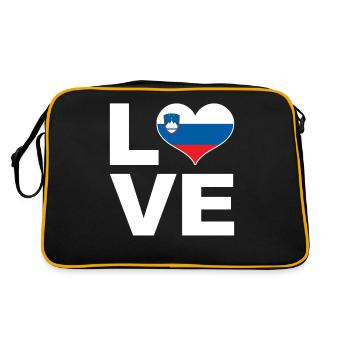 J’aime la Slovénie drapeau du cœur Slovénie - Sac Retro - noir/or - Dos