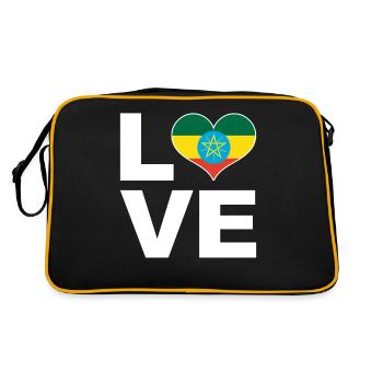 J’aime l’Ethiopie drapeau du cœur ethiopie - Sac Retro - noir/or - Dos