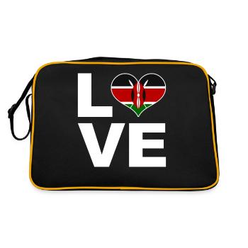 I love Kenya heart flag Kenya - Retro Bag - black/gold - Back