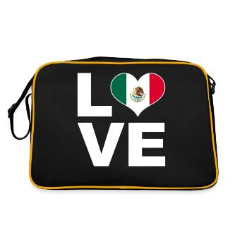 I love Mexico heart flag Mexico - Retro Bag - black/gold - Back