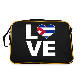 J’aime Cuba drapeau du cœur Cuba - Sac Retro - noir/or - Dos