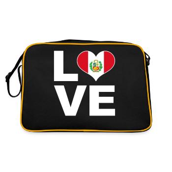 J’aime le pérou drapeau du cœur Pérou - Sac Retro - noir/or - Dos