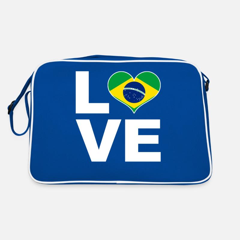J’aime le drapeau du cœur du Brésil Sac Retro