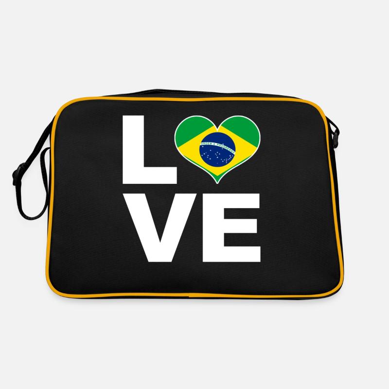 J’aime le drapeau du cœur du Brésil Sac Retro