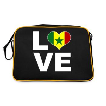 J’adore le drapeau du cœur du Sénégal Sénégal - Sac Retro - noir/or - Dos